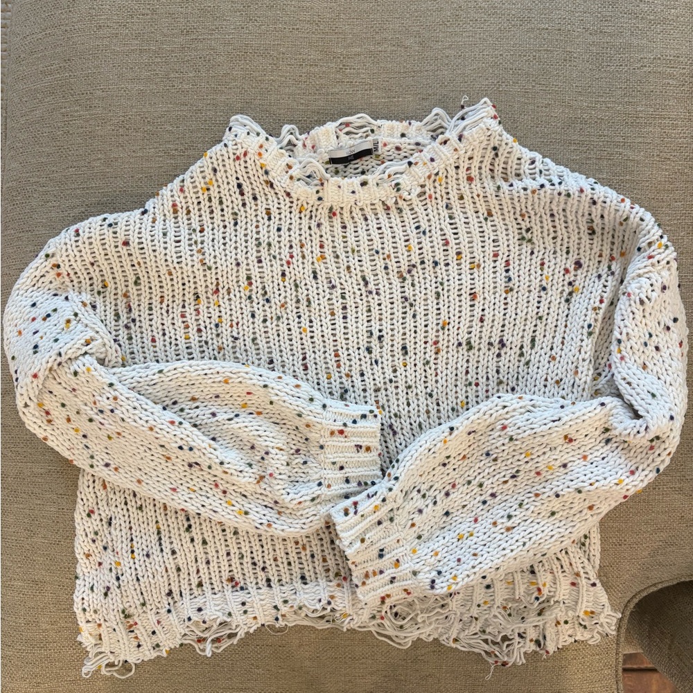 Multicolor Speckled Knit Sweater